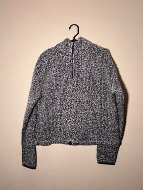 So Cozy Softest Sherpa Quarter Zip Faux Fur Grey Pullover Sweater Women's Large